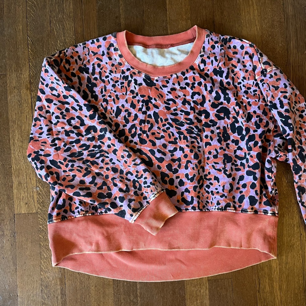 Leopard Print Pink and Black Sweatshirt